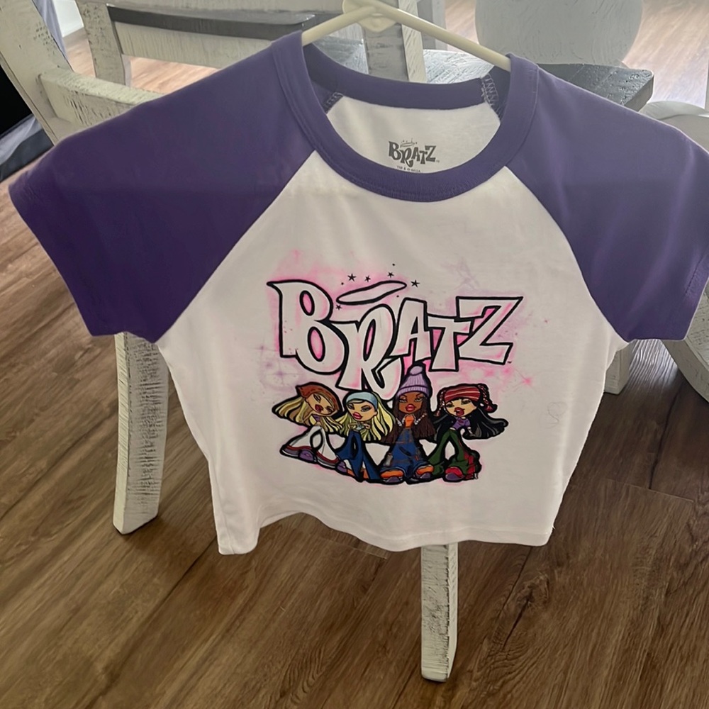 purple and white bratz shirt, never worn